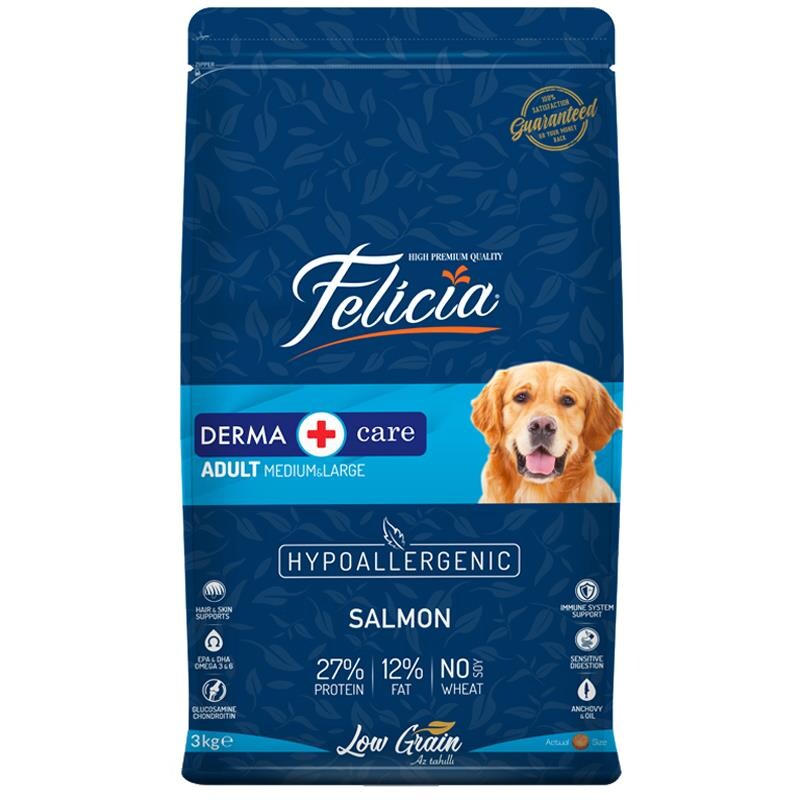 Felicia Somon Balıklı Düşük Tahıllı Hipoalerjenik Köpek Maması 3 KG | SRC: Barcode: 8681299601226